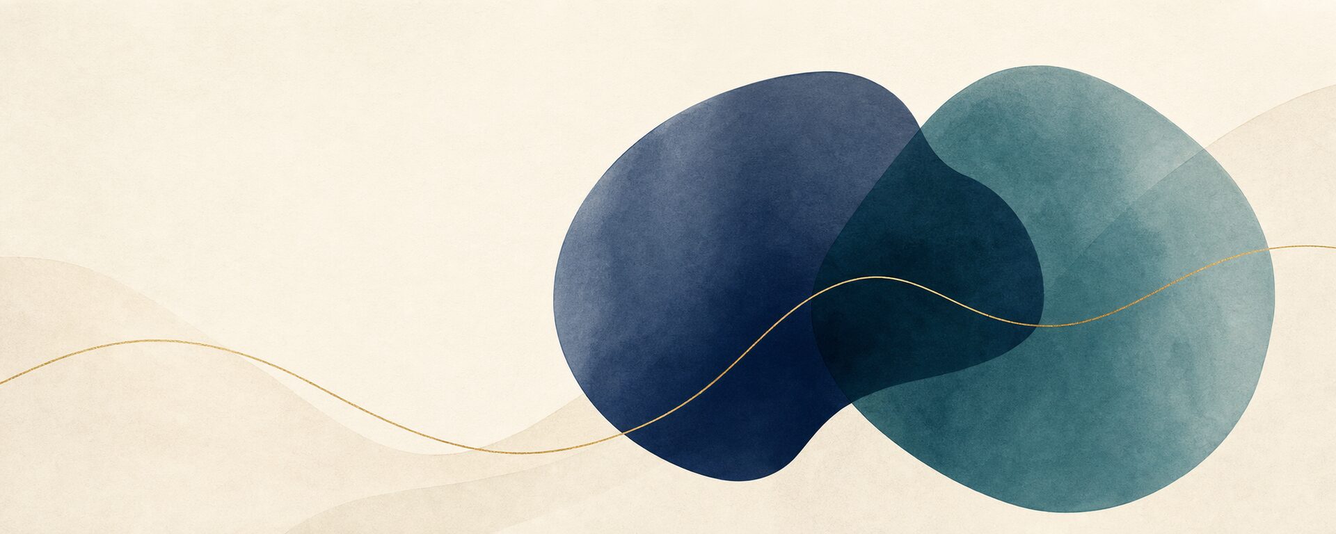 Abstract artwork of overlapping forms finding alignment